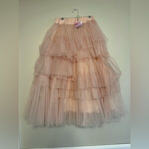 Chicwish Layered Tulle Skirt in Blush Pink size xs/s
